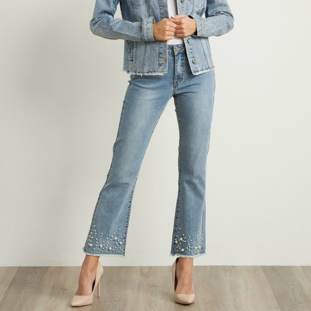 Joseph Ribkoff Pearl Embellished Jeans